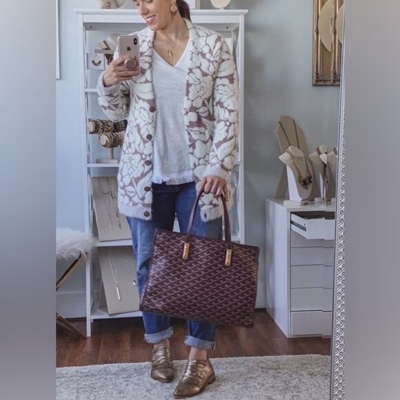 Anthropologie Meadow Rue Soft Floral Eyelash Cardigan size small cozy long - Picture 1 of 6